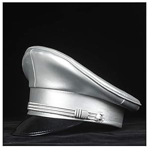 XATIHLIS Dames heren lederen hoed vizier pet corticale pet cosplay hoed maat M L XL (kleur: goud, maat: 57 cm)