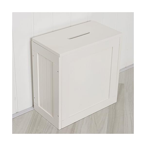 Wooden Slim Line Groove Cabinet Storage Unit With Lid - Image 3