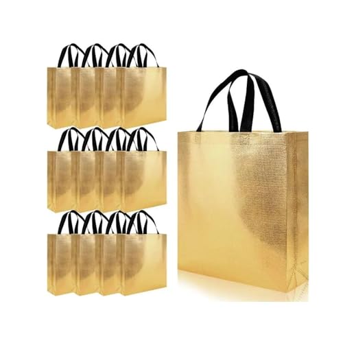 Cavernshop? 10PIC Gift Bags Set, Non-woven Reusable Shiny Medium Gold Gift Bags With Glossy Finish - Birthday Bag, Favor Bags, Goodie bags for Wedding, Bachelorette Party (13 x 14 x 5 inch) (B0CQNRS8CD) Amazon Price History, Amazon Price Tracker