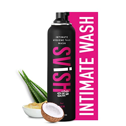 [Apply coupon] Svish On The Go Zero Fragrance Intimate Hygiene Wash, Dermatologically tested With Coconut oil, Aloe Vera and Shea Butter | Foam Wash Reduces, Itching, Bad Odour & Irritation Pack of 1 | 75ML