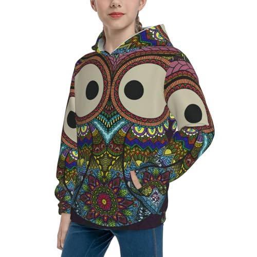 Boho Owl Kid Hoodies Boys Sweatshirts Girls Pullover with Pocket2