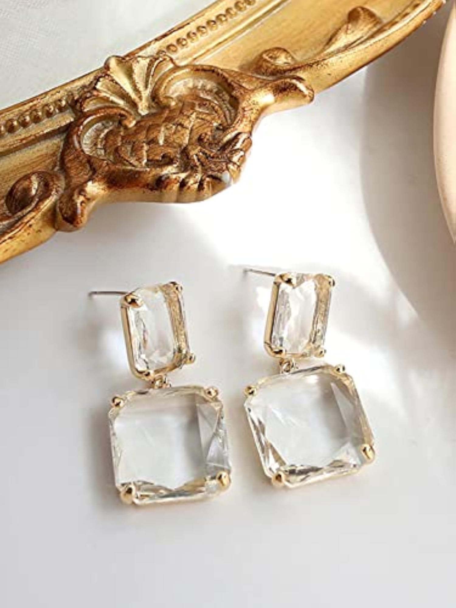 Geometric Shape Stud Drop Earrings