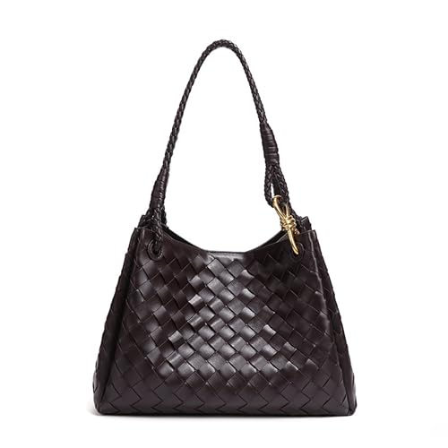 Crossbody Bucket Bag Braided Purse Parachute Shoulder Bag For Women,Vegan Leather Woven Tote Handbag