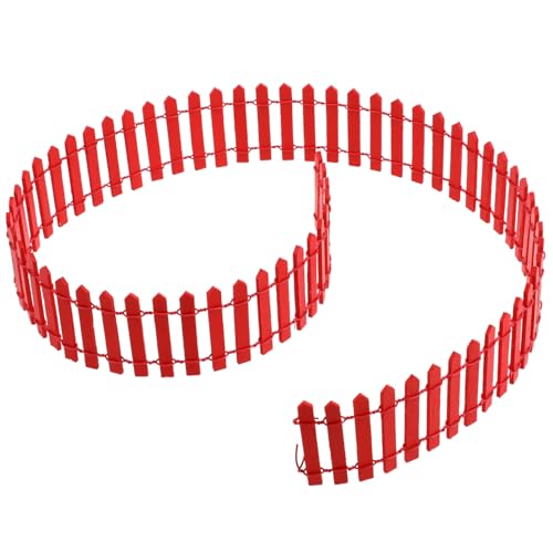 HIAKDOFT Mini Valla de Madera Pequeña para Jardín y Casa de Muñecas Decoración Resistente y Multipropósito Roja Accesorio para Miniatura