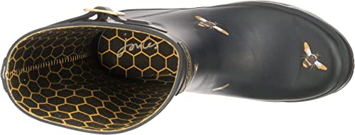 Joules Women's Wellington Boots, Black Metallic Bees, 8 #TOP6
