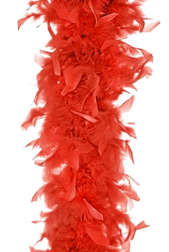 PartyDeco Federboa 180cm Rot - Vintage Kostüm Zubehör Burlesque Charleston 20er Jahre - Karneval Accessoires/FEDERBOA BOA Federschal Sexy 180cm pink...