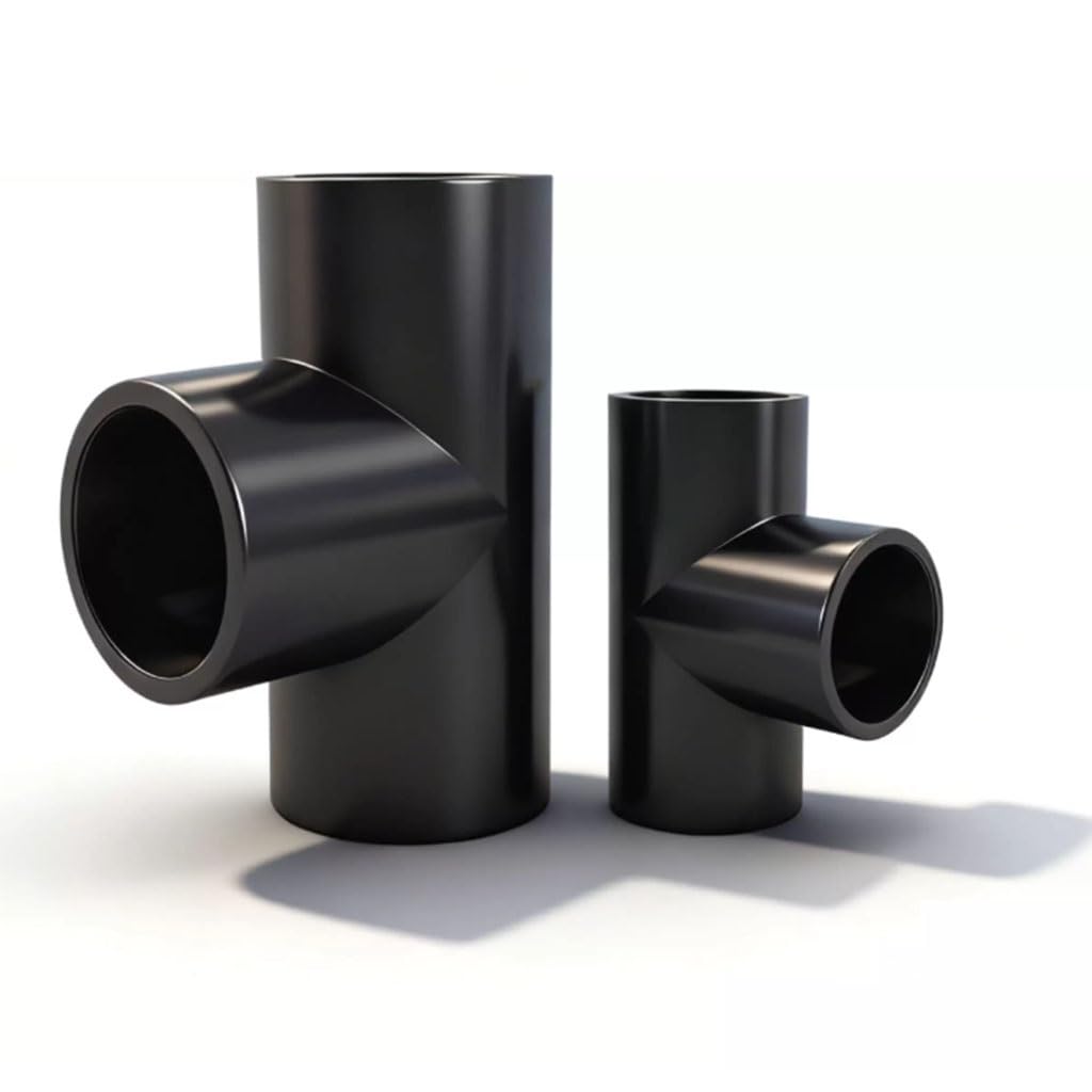 4Pcs Black Corrosion-Resistant PVC Three-Way Elbow Fittings ID20 25mm T-Shaped Adapters(20mm)