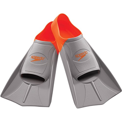 Buy Speedo Short Blade Training Swim Fins (Grey/Orange, 3XS) Online at