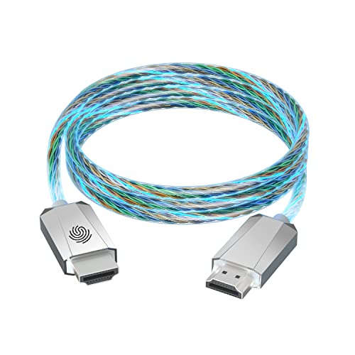 Câble HDMI vers HDMI 4K JOYJOM avec 7 lumières RVB et contrôle tactile haute vitesse 18Gbit/s