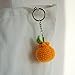 Handmade Crochet Cute Sumo Orange Tangerine Mandarin Keychain Key Ring Bag Charm