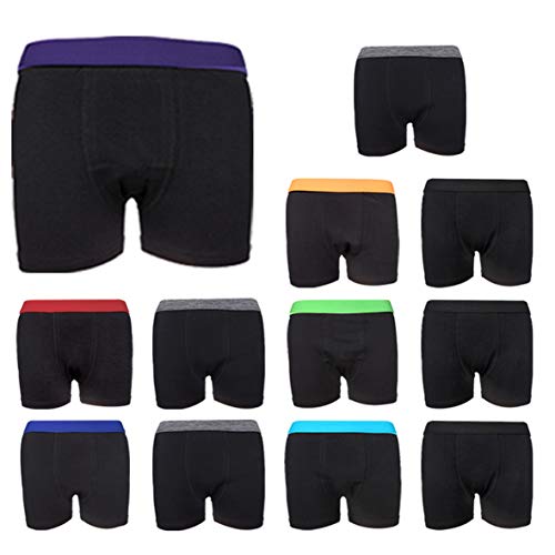 Ayra - Calzoncillos elásticos para niños (algodón) Negro 6 boxers negros 11-12 Años
