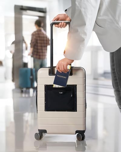 LUGGEX Carry On Luggage with Spinner Wheels - 20 inch Expandable Hard Shell Suitcases - Accelerate Access with DiHook, Handy Pouch, Blue2