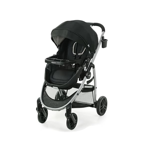 Graco-Modes-Pramette-Stroller-3-in-1-Baby-Stroller-3-Modes-from-Infant-Car-Seat-Carrier-Infant-Pramette-to-Toddler-Stroller-Reversible-Seat-One-Hand-Fold-Extra-Storage-Child-Tray-Pierce