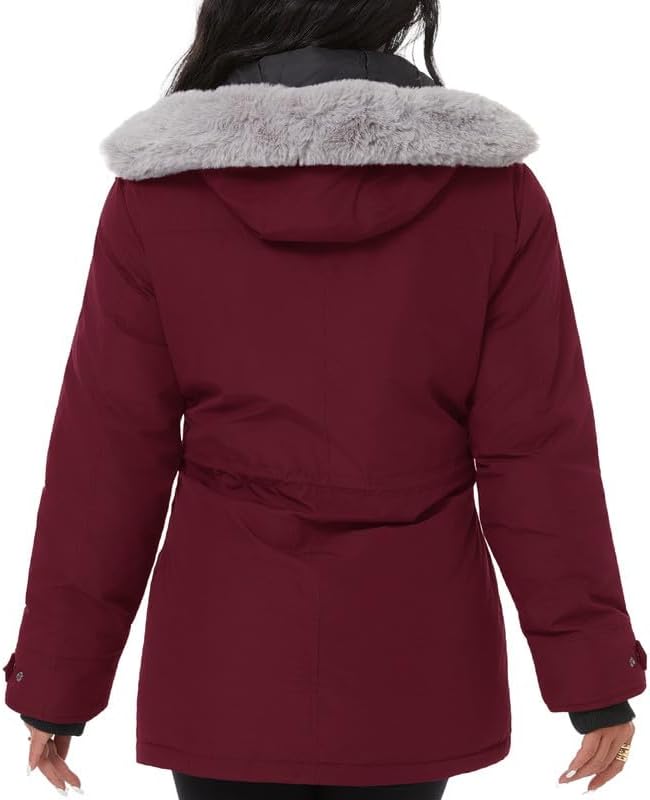 KVE Women's Quilted Winter Coat (Standard & Plus Size) Warm Puffer Jacket Thicken Parka with Removable Hood - Image 5