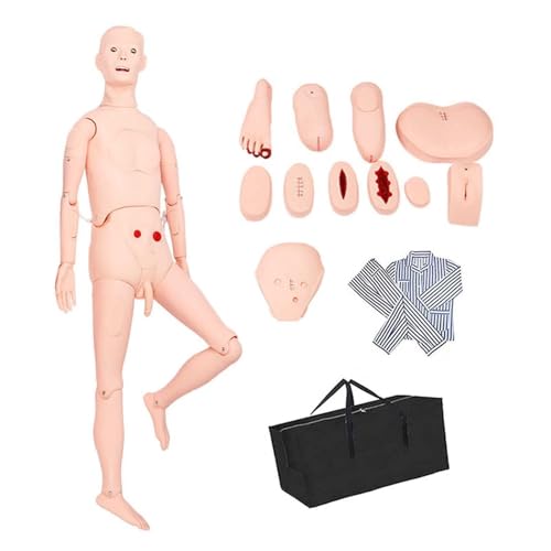 HEQIM Demonstration Manikin Training CPR Simulator, Multifunctional Nursing Training Manikin, PVC Anatomical Manikin, Nursing Training Body Care Simulator Manikin 170cm