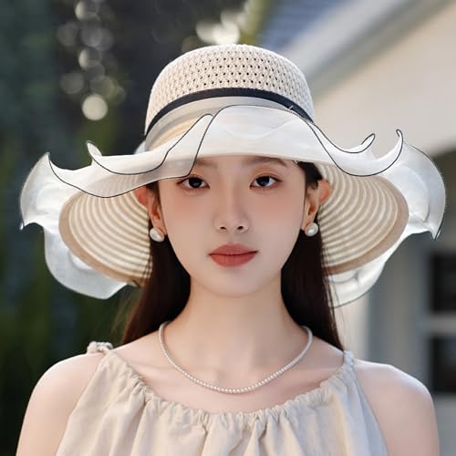 Sombrero de verano con volantes para mujer miniatura 4