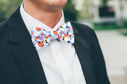 Image of Colorful Fun Pattern Pre-Tied Bow Tie Mens Floral Space Adjustable Bowtie