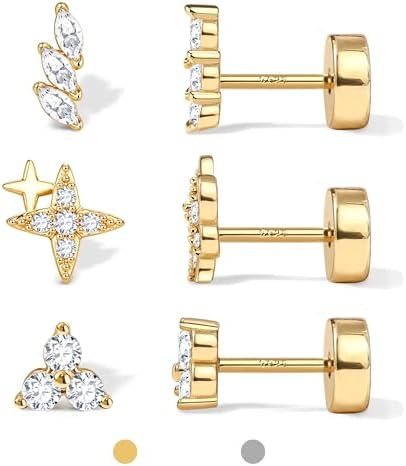 Gold plated 925 zilveren kleine triangel of driehoek studs Gold plated 925 zilveren kleine triangel of driehoek studs