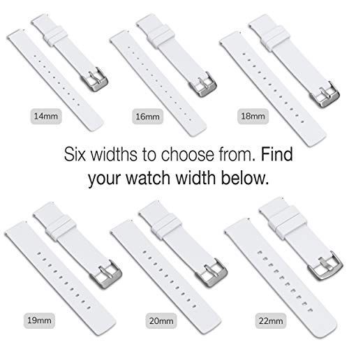 Gadgetwraps 14Mm Silicone Watch Band Strap With Quick Release Pins – Compatible With Pebble, Fossil, Skagen, Wristology - 14Mm Quick Release Watch Band (White, 14Mm) #TOP1