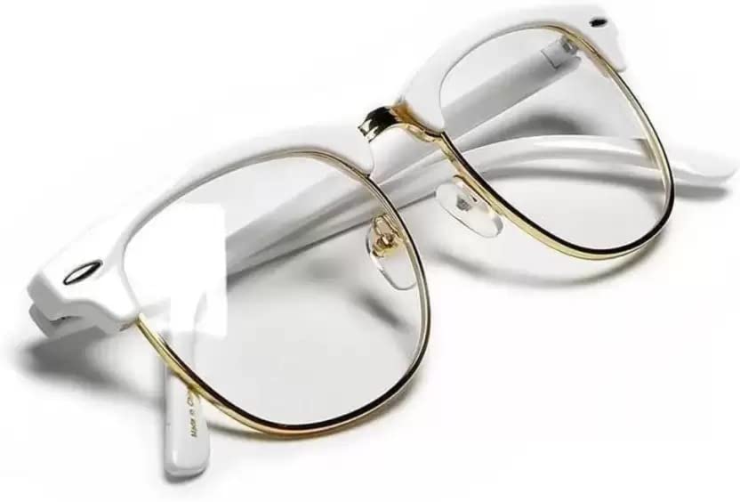 Classic Horn Rimmed Semi Rimless Unisex Retro Driving Sunglasses For Men and Women | 100% UV Blocking Sun Glasses White-image-38