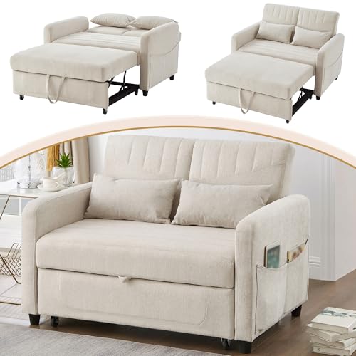 Homgoday Sofá Cama Convertible Cómodo y Práctico Espacios Pequeños y Descanso Doble