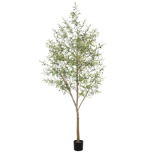LYERSE Olive Tree 8ft (96') - Olive Trees Artificial Indoor with Natural Wood Trunk and Lifelike...