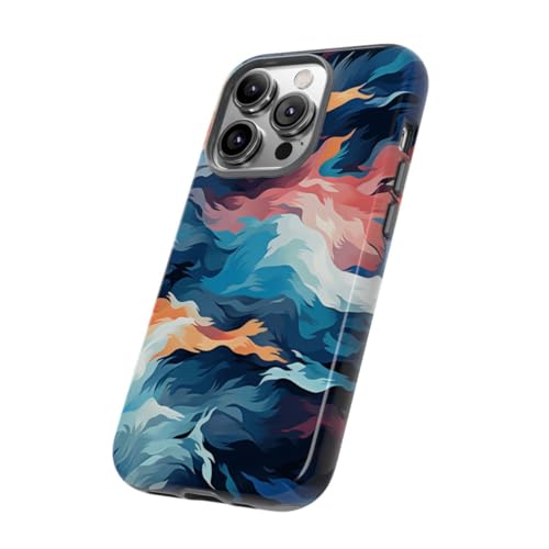 Coque rigide iPhone 14 Pro vagues multicolores finition brillante luxe - 2
