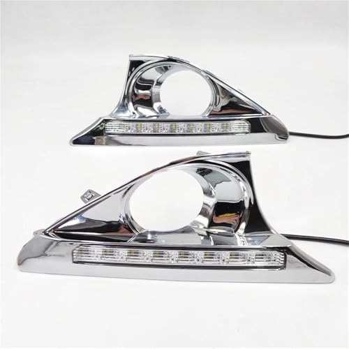 Feu de jour clignotant antibrouillard chromé pour Toyota Camry 2012-2014