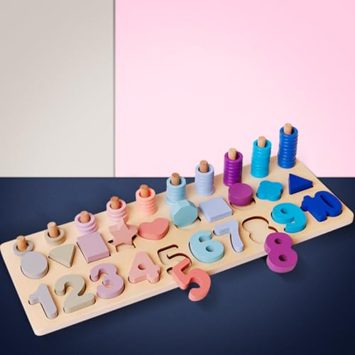 Tri de formes et nombres en bois puzzle éducatif tout-petits 2 ans - 3