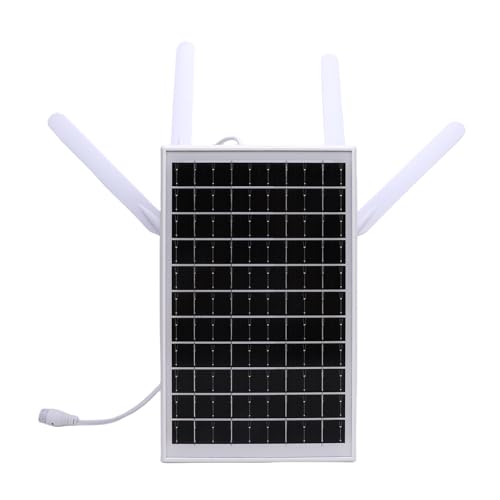 TOPINCN Solar Outdoor 4G Router, 12W Solar Betriebener Router 4G LTE Modem Solar Betriebene WiFi Extender mit SIM-Karten-Slot, WiFi Router (Schwarze Antennen)