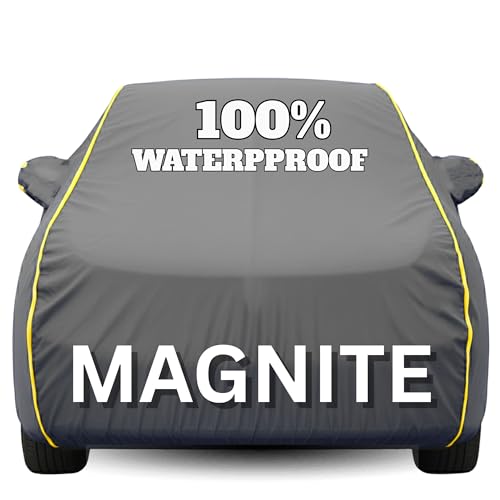 Image of Waterproof Car Body Cover - 100% Water Proof Custom Fit New Car Covers, Outdoor Full Protecting Cover for Magnite (All Models) with Free Storage Bag - UV, Rain & Dust, All Weather Protection