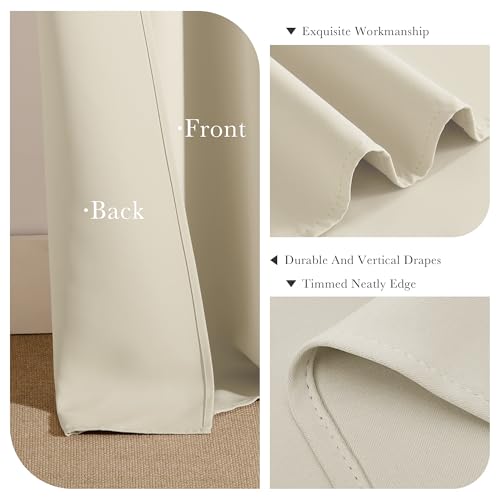 Image of PONY DANCE Beige Short Blackout Curtains 36 inch Length for Kitchen, Privacy Small Black Out Grommet Half Window Drapes for Bathroom Cabinet Camper RV Bunk(W42 x L36 inch, 2 Panels)