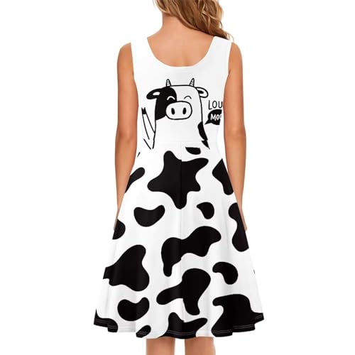 Image of Women's Casual Loose Sundress Midi Sleeveless Crewneck Dress Summer Beach Tank Dress with Pockets