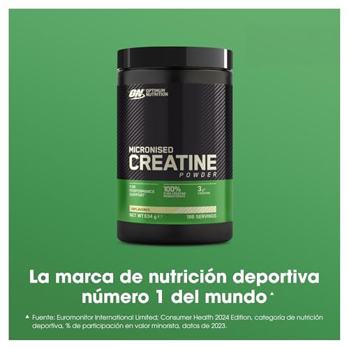 Miniatura 2 de Optimum Nutrition Creatina Monohidrato Micronizada en Polvo, 634g | Sin Sabor,186 Porciones,Suplemento para Favorece la Fuerza y la Potencia Muscular, Pre y Post-Entrenamiento
