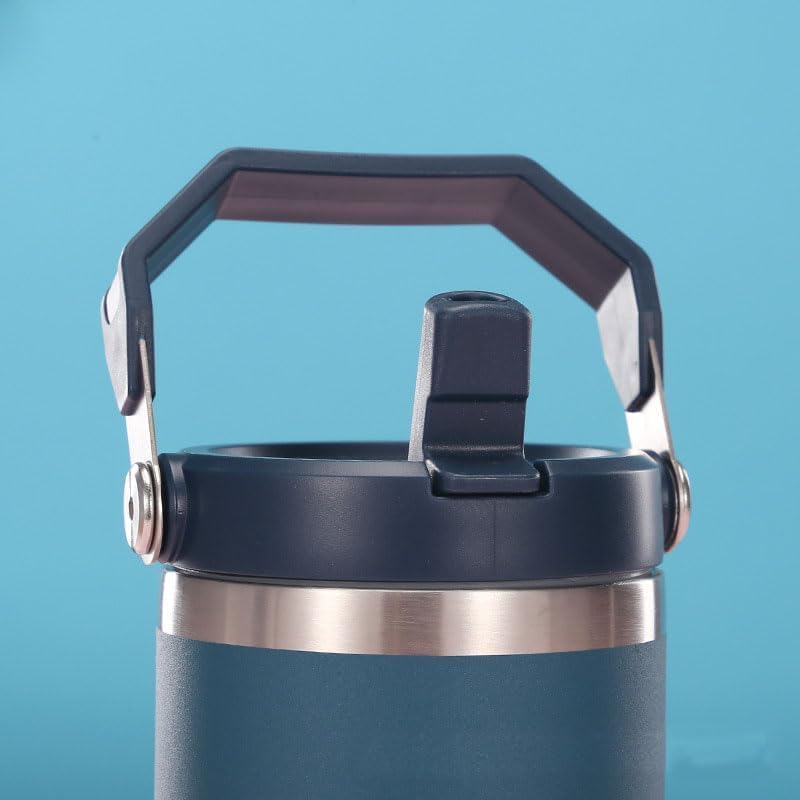 Miniatura 2 de NETRIWOW Tapa abatible de repuesto para vaso Stanley IceFlow de 20 y 30 onzas (gris claro)