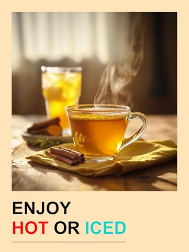 Image of TeeLux Turmeric Chai Tea, Turmeric Tea with Licorice, Cinnamon, Ginger & Green Cardamom, Warming & Spicy Flavor, 100 Count