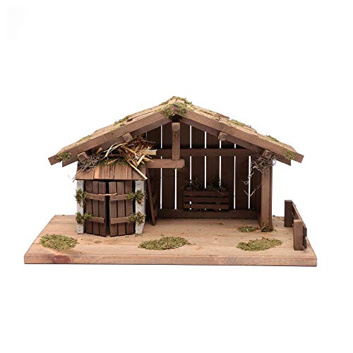 Holyart etable 26x50x24,5 cm avec pièce Accessoire crèche santons 10 cm