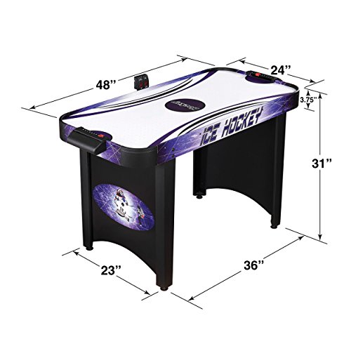 Hathaway Hat Trick 4-Ft Air Hockey Table For Kids And Adults With Electronic And Manual Scoring, Leg Levelers #TOP5