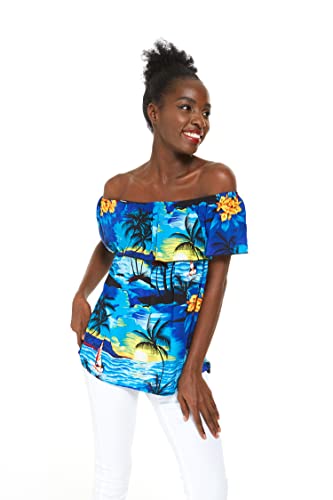 Image of Hawaii Hangover Family Matching Hawaiian Clothes, Sunset Blue | Family matching Hawaiian outfits, Sunset Blue, lightweight rayon, machine washable, tropical print, luaus, cruises