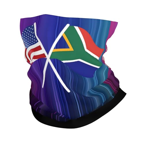 LKESMEOGP American & South Africa Flag Neck Gaiter Mask