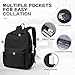 Black School Backpack for Girls Women Waterproof High School Book Bag Cute Backpack for Men Teens Boys, Lightweight Simple Middle School Back Pack Daypack