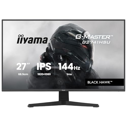 iiyama Ecran G-Master Black Hawk, G2741HSU-B1 IPS, FreeSync/Adaptive Sync, 1920x1080@144Hz, 1ms, 350cd Haut-parleurs, HDMI/DP/USB HUB, Black Tuner, i-Style Colour