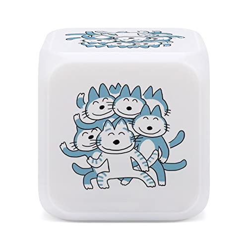 11ぴきのねこ 目覚まし時計 時間どおりに起こす プレゼント 時間を決める 多機能 カラーチェンジ 萌え かわいい 循環変色 時間温度ダブル表示