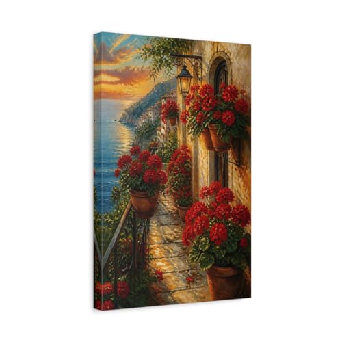 Toile nature côtière pour un balcon fleuri et un intérieur lumineux