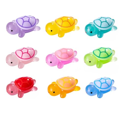 Image of VRB Dec 1 Set Miniature Showpiece Set for Home Decor,Car Dashboard,Valentine,Living Room,Gifts Figurines,Cake Decoration Items,Figurines for Home Decor. ((10 Pcs Glowing Turtle Miniature))