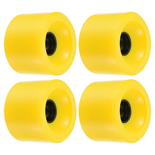 PATIKIL 70mm 78A Longboard Wheel Soft, 4 Pack Cruiser Wheels Street Wheels for Skateboards Skateboard Wheel Replacement PU, Yellow