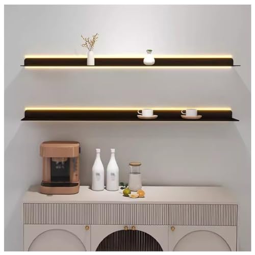 Étagère flottante LED en métal noir pour sublimer votre décoration murale
