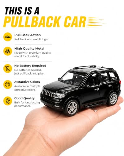Image of Amisha Gift Gallery Scorpio N Diecast Model 1:32 Pull Back Car Toy for Boys Kids Sturdy Metal Miniature Model Toy Vehicle for Kids Realistic Design with Smooth Action Premium Collectible Toy