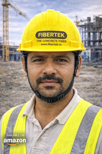 Image of FIBERTEK Safety Helmet for Construction Work | Industrial Hard Hat ISI Type | Yellow Protective Helmet for Engineers, Contractors & Site Workers | Lightweight Impact Resistant Head Protection Cap
