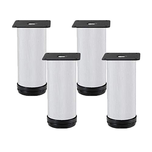 Patas ajustables de acero inoxidable para muebles, paquete de 4 patas redondas de repuesto para sofá, mesa, cama, armarios, elevadores de metal duraderos con acabado plateado